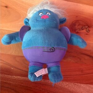 Blue Plush Troll Stuffed Animal with Purple Outfit - Kids Cuddly Toy